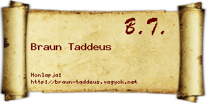 Braun Taddeus névjegykártya